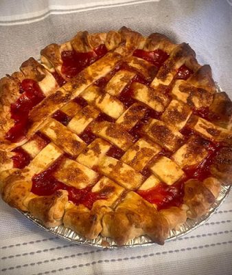 A lattice-top fruit pie from the Prairie Hill kitchen